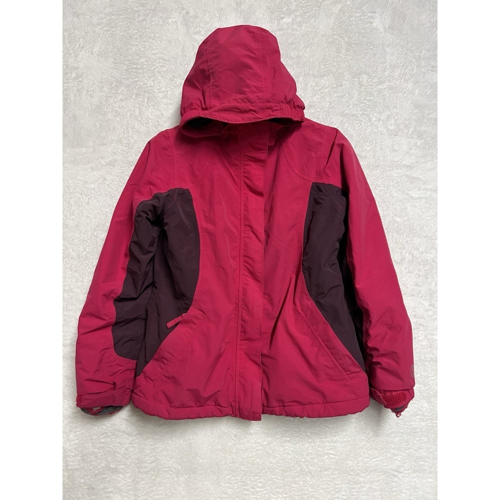 Lands' End Squall Girls M 10-12 Pink Hooded Fleece Lined Winter Jacket